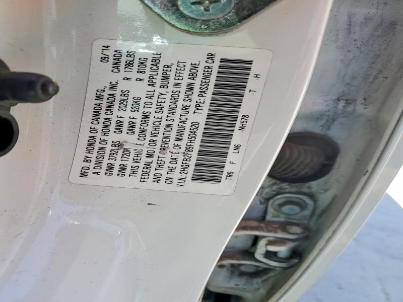 Продажа на аукционе авто 2015 Honda Civic, vin: 2HGFB2F89FH504520, номер лота: 57862416