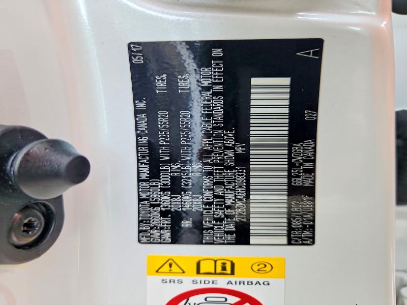 2017 Lexus Rx 350 მანქანა იყიდება აუქციონზე, vin: 2T2BZMCA6HC098331, აუქციონის ნომერი: 57720156
