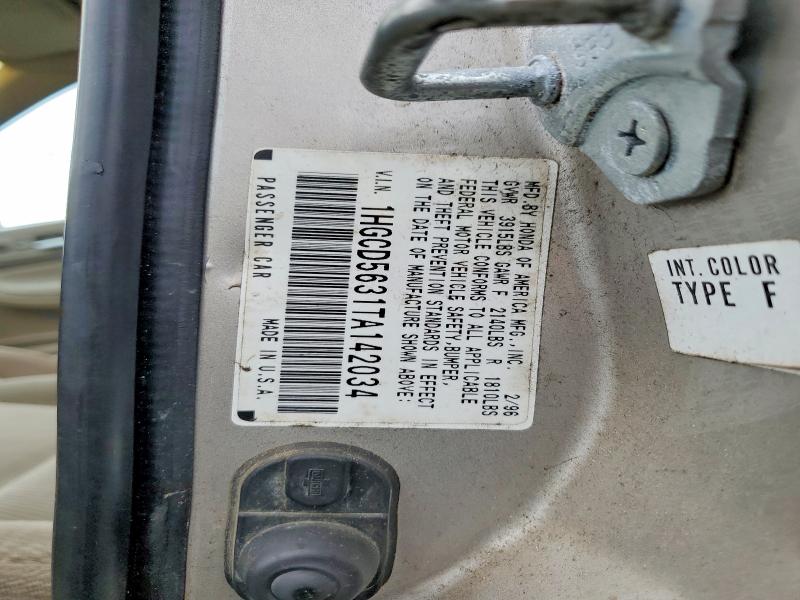 Продажа на аукционе авто 1996 Honda Accord, vin: 1HGCD5631TA142034, номер лота: 57277686