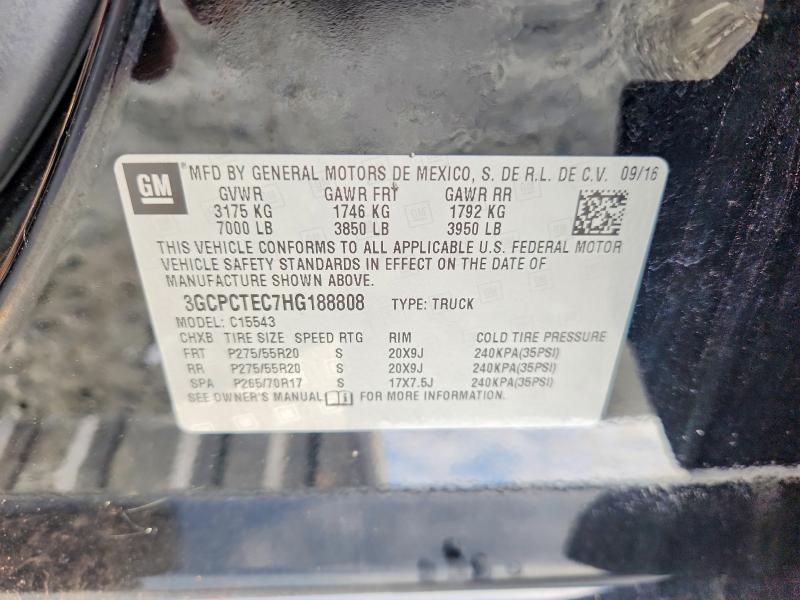 55632236 :رقم المزاد ، 3GCPCTEC7HG188808 vin ، 2017 Chevrolet Silverado مزاد بيع