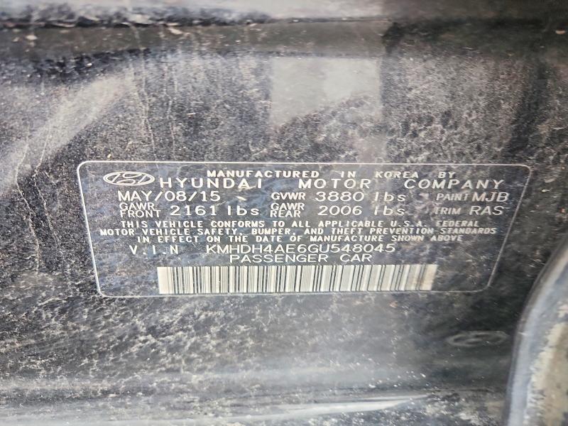 Продаж на аукціоні авто 2016 Hyundai Elantra, vin: KMHDH4AE6GU548045, номер лоту: 57600896