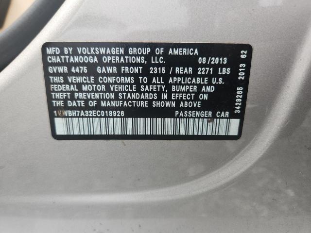 Продажа на аукционе авто 2014 Volkswagen Passat, vin: 1VWBH7A32EC018926, номер лота: 55895106