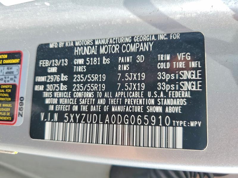 Продажа на аукционе авто 2013 Hyundai Santa Fe Sport, vin: 5XYZUDLA0DG065910, номер лота: 59254546