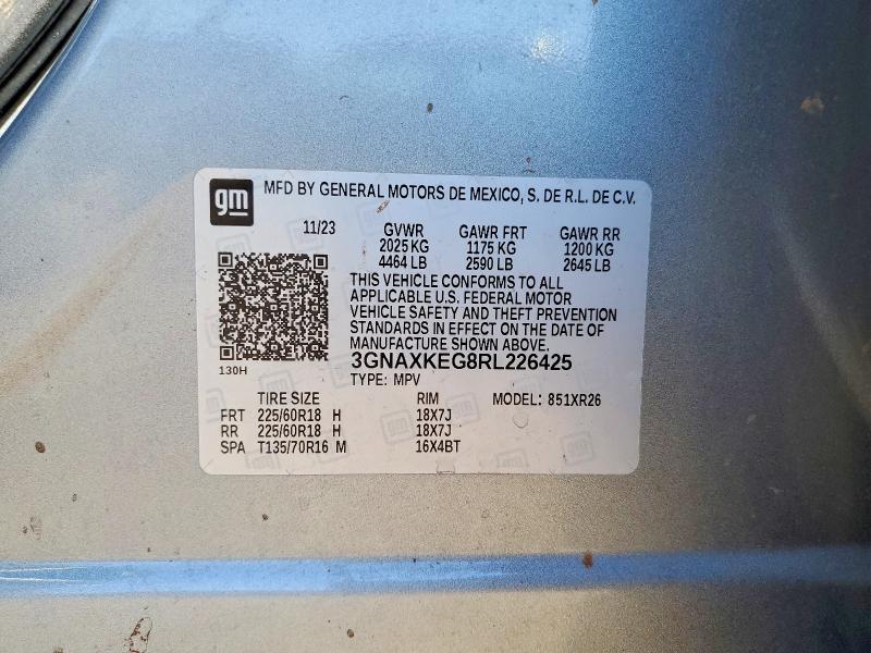 Продаж на аукціоні авто 2024 Chevrolet Equinox, vin: 3GNAXKEG8RL226425, номер лоту: 57466906