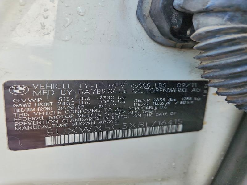 58312246 :رقم المزاد ، 5UXWX5C5XBL716415 vin ، 2011 Bmw X3 مزاد بيع