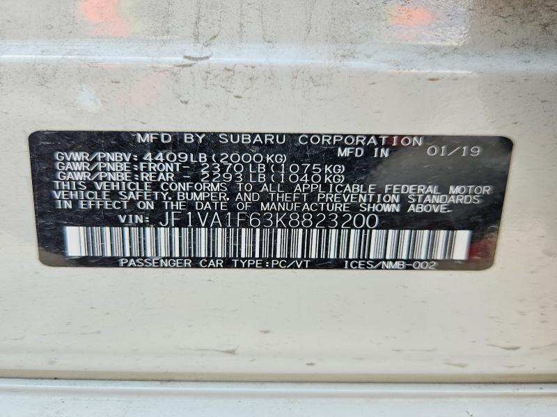 Aukcja sprzedaży 2019 Subaru Wrx, vin: JF1VA1F63K8823200, numer aukcji: 57750666