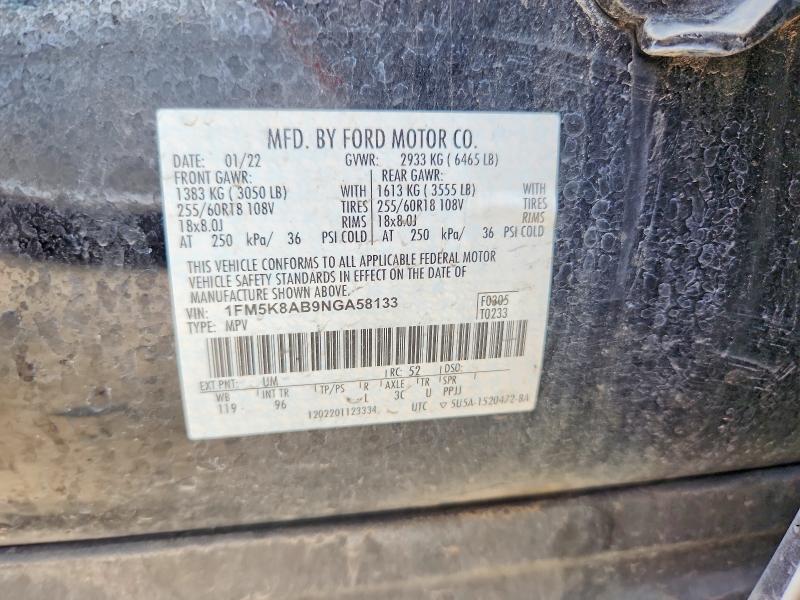 Продажа на аукционе авто 2022 Ford Explorer, vin: 1FM5K8AB9NGA58133, номер лота: 56377526