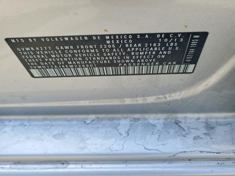 2014 Volkswagen Jetta მანქანა იყიდება აუქციონზე, vin: 3VWD17AJ4EM226901, აუქციონის ნომერი: 55993666