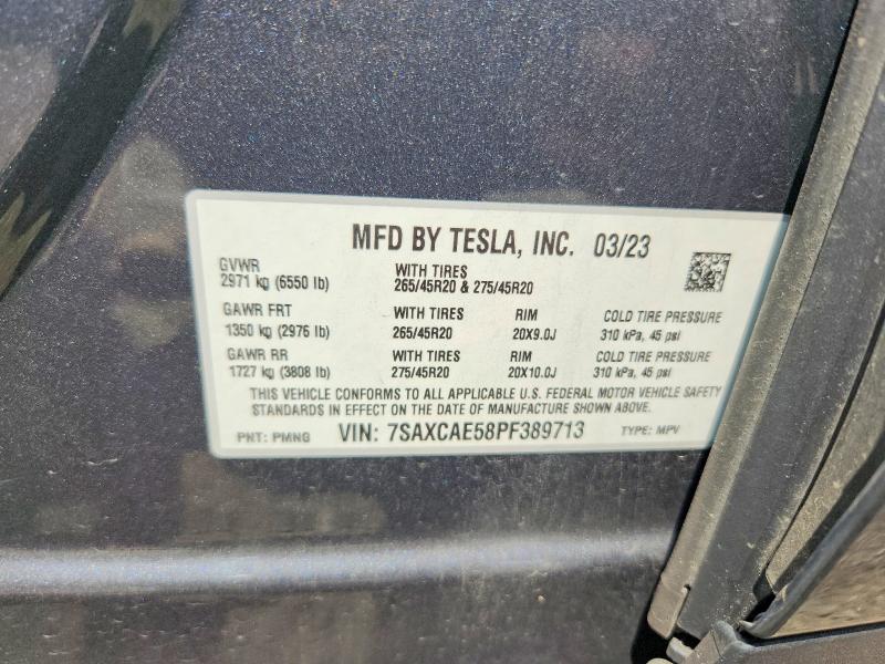 Продажа на аукционе авто 2023 Tesla Model X, vin: 7SAXCAE58PF389713, номер лота: 56719026