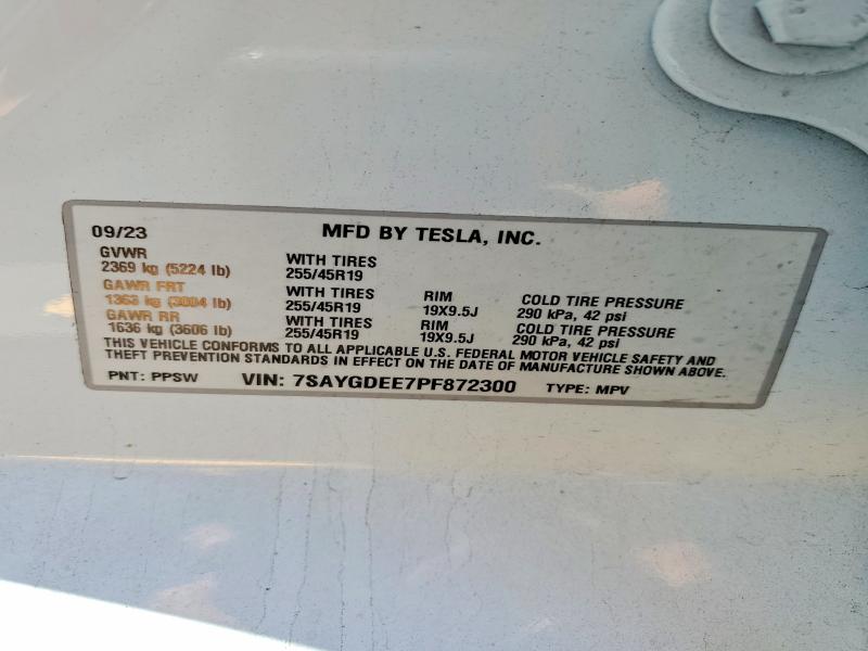 2023 Tesla Model Y მანქანა იყიდება აუქციონზე, vin: 7SAYGDEE7PF872300, აუქციონის ნომერი: 56978196