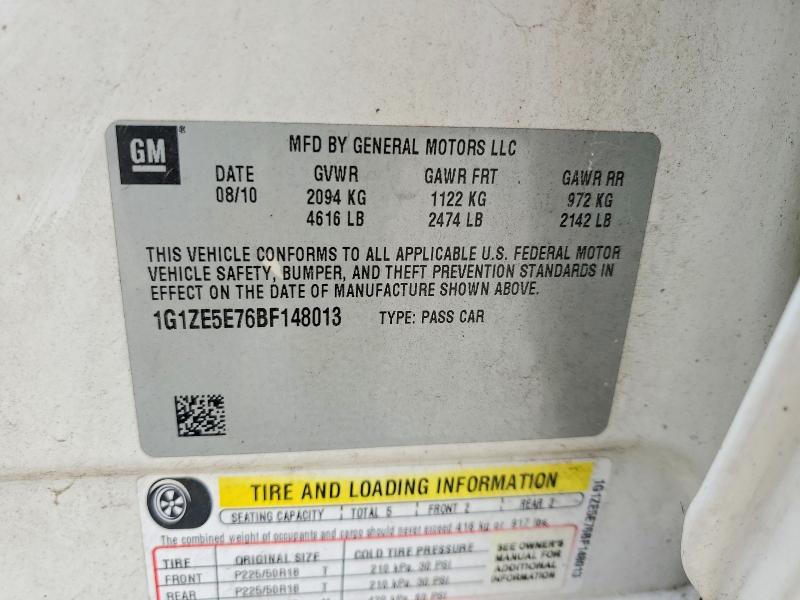 58213396 :رقم المزاد ، 1G1ZE5E76BF148013 vin ، 2011 Chevrolet Malibu مزاد بيع
