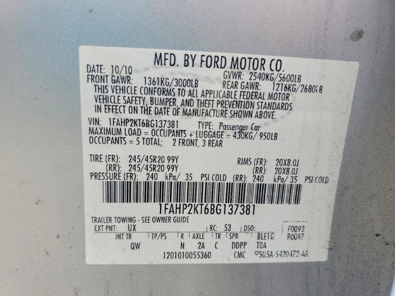 Aukcja sprzedaży 2011 Ford Taurus, vin: 1FAHP2KT6BG137381, numer aukcji: 57588836