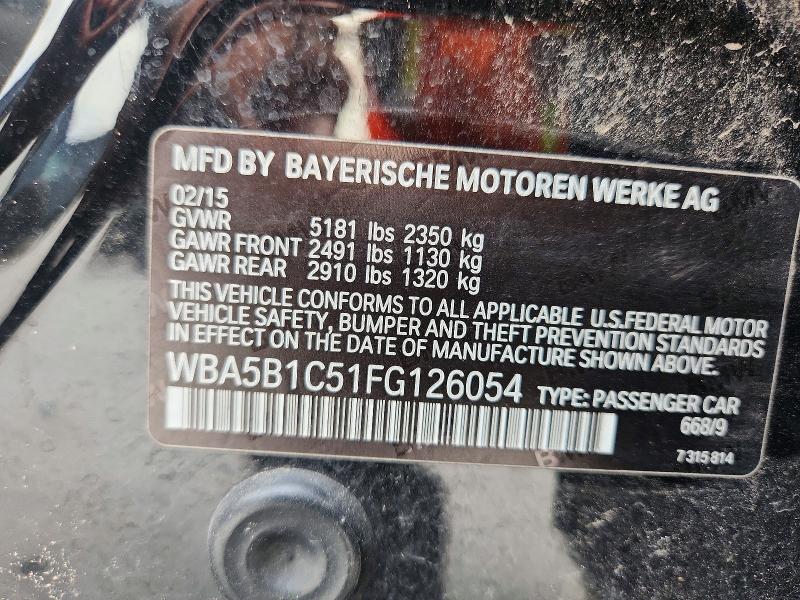 Aukcja sprzedaży 2015 Bmw 535, vin: WBA5B1C51FG126054, numer aukcji: 56854996