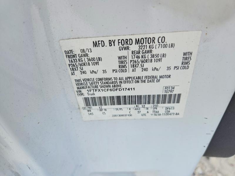Продаж на аукціоні авто 2013 Ford F150, vin: 1FTFX1CF6DFD17411, номер лоту: 58798656