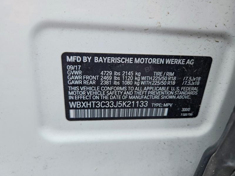 2018 Bmw X1 მანქანა იყიდება აუქციონზე, vin: WBXHT3C33J5K21133, აუქციონის ნომერი: 57228206