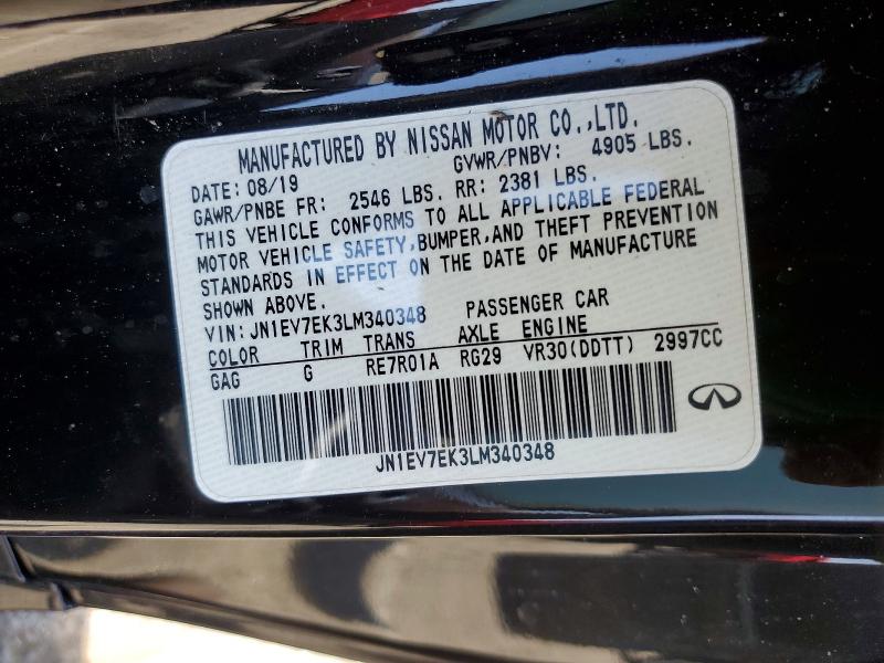 Продаж на аукціоні авто 2020 Infiniti Q60, vin: JN1EV7EK3LM340348, номер лоту: 55909506