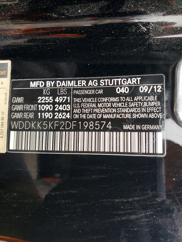 58257326 :رقم المزاد ، WDDKK5KF2DF198574 vin ، 2013 Mercedes-benz E مزاد بيع