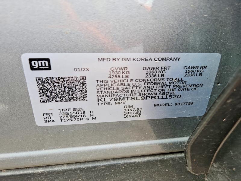 57670206 :رقم المزاد ، KL79MTSL9PB111520 vin ، 2023 Chevrolet Trailblazer مزاد بيع