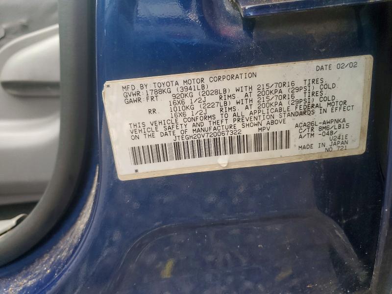 Aukcja sprzedaży 2002 Toyota Rav4, vin: JTEGH20V720067322, numer aukcji: 56590156