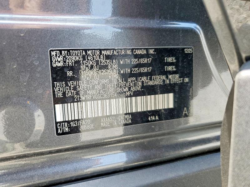 2025 Toyota Rav4 მანქანა იყიდება აუქციონზე, vin: 2T3W1RFV0SC363154, აუქციონის ნომერი: 59057836