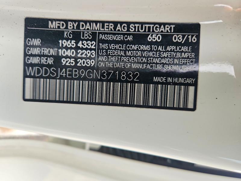 Продаж на аукціоні авто 2016 Mercedes-benz Cla, vin: WDDSJ4EB9GN371832, номер лоту: 57779296
