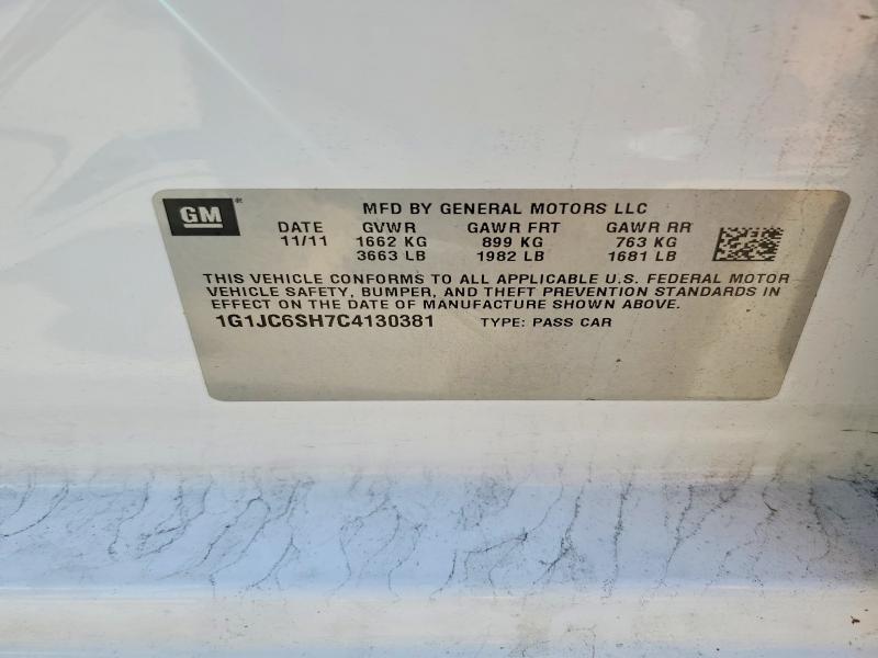 59012136 :رقم المزاد ، 1G1JC6SH7C4130381 vin ، 2012 Chevrolet Sonic مزاد بيع