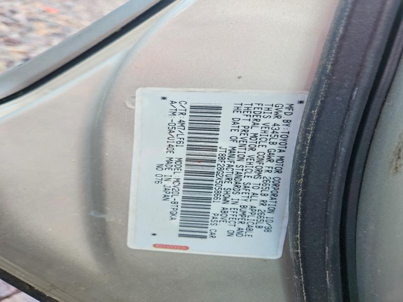 55542616 :رقم المزاد ، JT8BF28G2X5058661 vin ، 1999 Lexus Es مزاد بيع