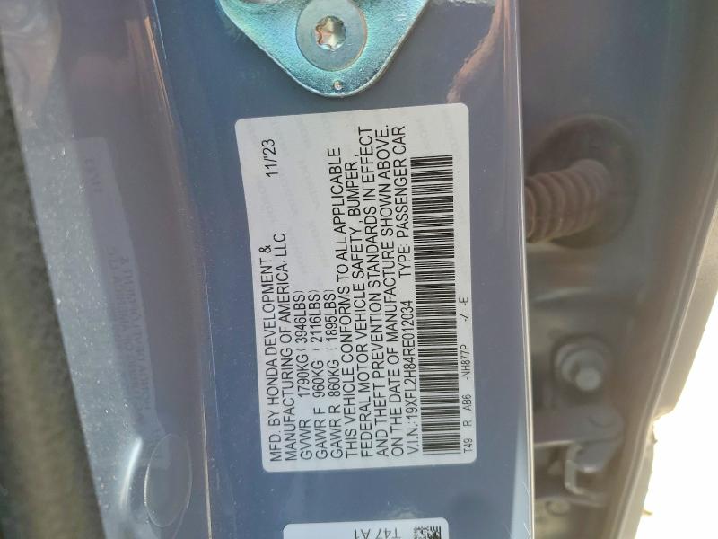 Aukcja sprzedaży 2024 Honda Civic, vin: 19XFL2H84RE012034, numer aukcji: 58381326