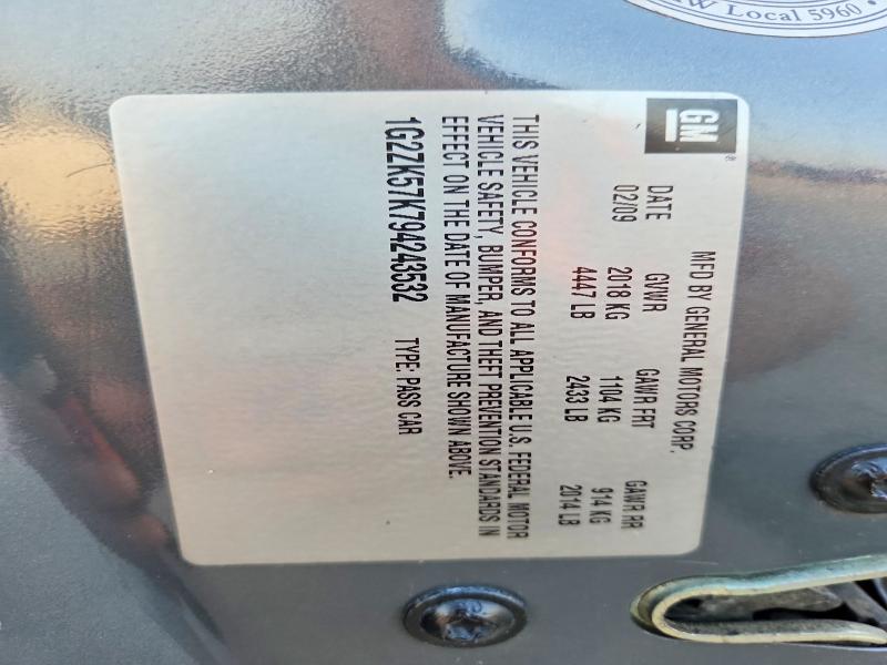 Aukcja sprzedaży 2009 Pontiac G6, vin: 1G2ZK57K794243532, numer aukcji: 59063246