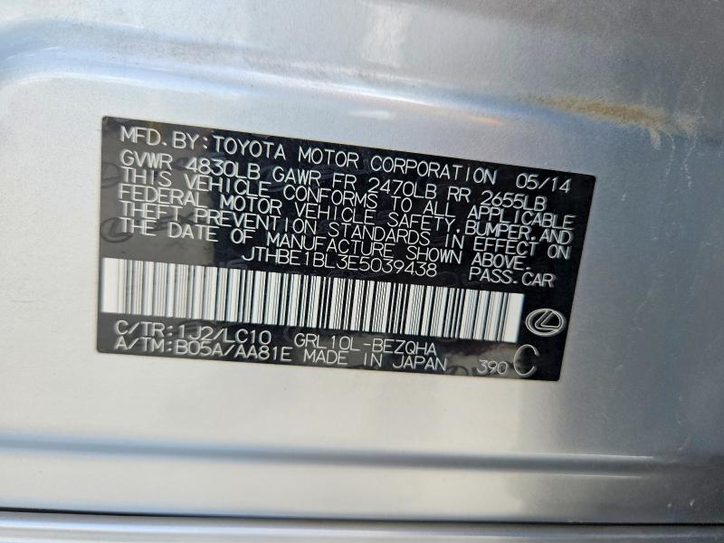 58125016 :رقم المزاد ، JTHBE1BL3E5039438 vin ، 2014 Lexus Gs مزاد بيع