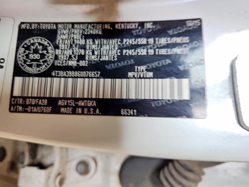 Продаж на аукціоні авто 2016 Toyota Venza, vin: 4T3BA3BB8GU076657, номер лоту: 54853826