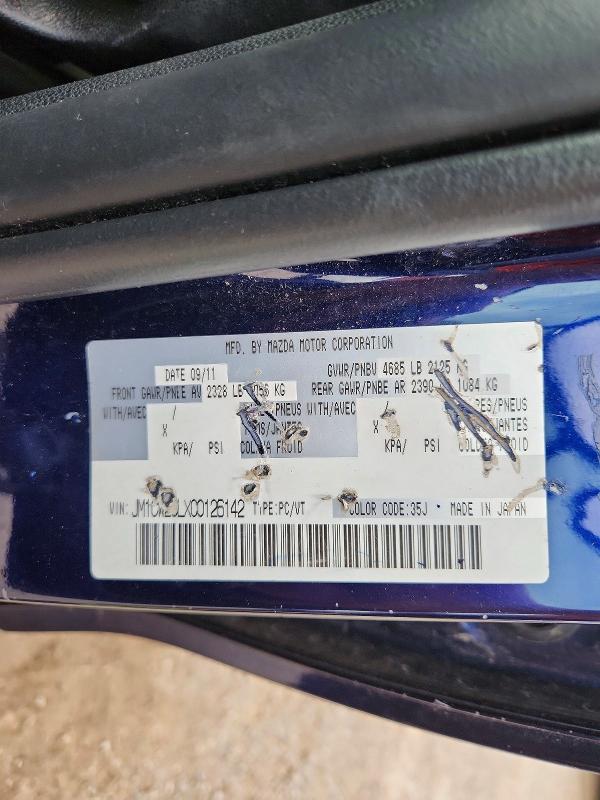 55496766 :رقم المزاد ، JM1CW2CLXC0126142 vin ، 2012 Mazda 5 مزاد بيع