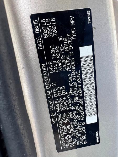 56108776 :رقم المزاد ، YV4A22PK2G1023590 vin ، 2016 Volvo Xc90 مزاد بيع