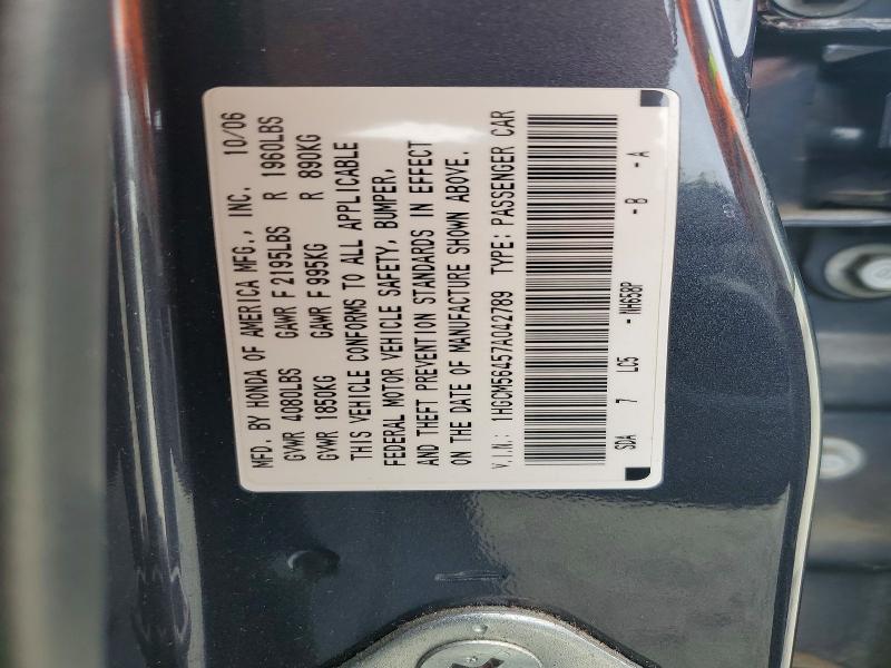 Aukcja sprzedaży 2007 Honda Accord, vin: 1HGCM56457A042789, numer aukcji: 58816946
