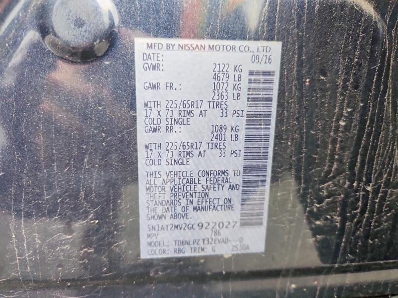 Продажа на аукционе авто 2016 Nissan Rogue, vin: 5N1AT2MV2GC922027, номер лота: 58661376