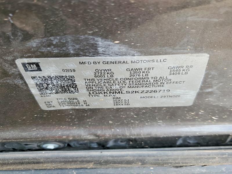 Продаж на аукціоні авто 2019 Gmc Acadia, vin: 1GKKNMLS2KZ226719, номер лоту: 55825276