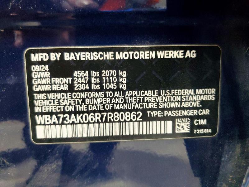 57918436 :رقم المزاد ، WBA73AK06R7R80862 vin ، 2024 Bmw 228xi مزاد بيع