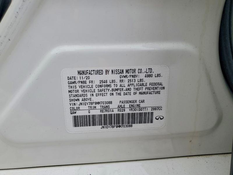 Продаж на аукціоні авто 2021 Infiniti Q50, vin: JN1EV7BP9MM703088, номер лоту: 57080996
