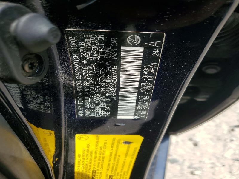 Aukcja sprzedaży 2004 Lexus Es, vin: JTHBA30G545009286, numer aukcji: 56987516