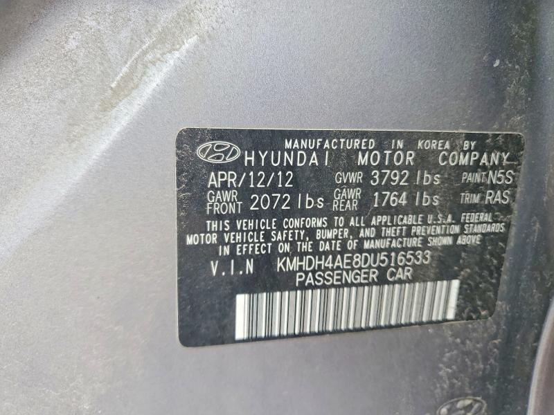 Aukcja sprzedaży 2013 Hyundai Elantra, vin: KMHDH4AE8DU516533, numer aukcji: 58543636