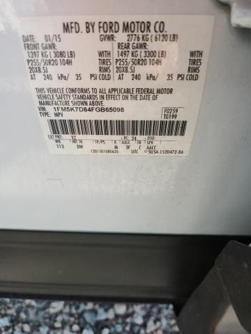 Продаж на аукціоні авто 2015 Ford Explorer, vin: 1FM5K7D84FGB65098, номер лоту: 55703276