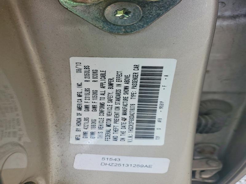 2013 Honda Accord მანქანა იყიდება აუქციონზე, vin: 1HGCR2F8XDA278076, აუქციონის ნომერი: 58748316
