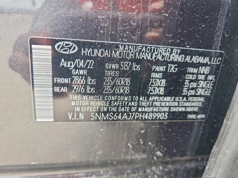 57445236 :رقم المزاد ، 5NMS64AJ7PH489903 vin ، 2023 Hyundai Santa Fe مزاد بيع