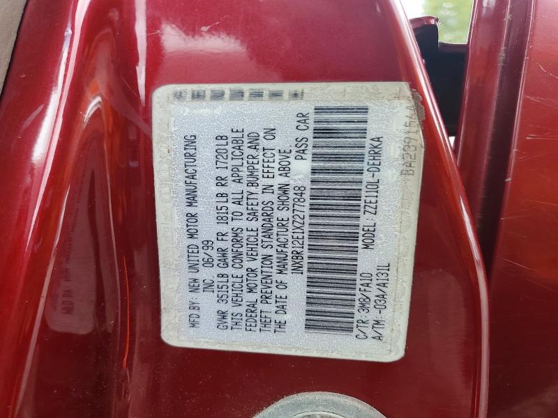 56168086 :رقم المزاد ، 1NXBR12E1XZ277848 vin ، 1999 Toyota Corolla مزاد بيع