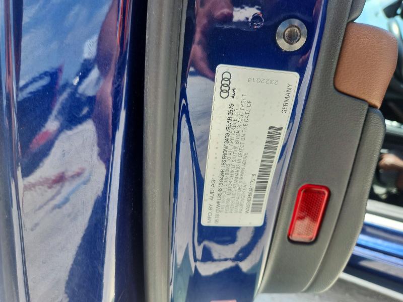 Aukcja sprzedaży 2018 Audi A5, vin: WAUENCF58JA117216, numer aukcji: 57594236