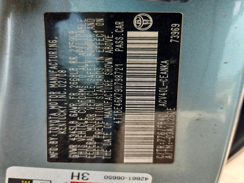 57134536 :رقم المزاد ، 4T1BE46K79U798721 vin ، 2009 Toyota Camry مزاد بيع