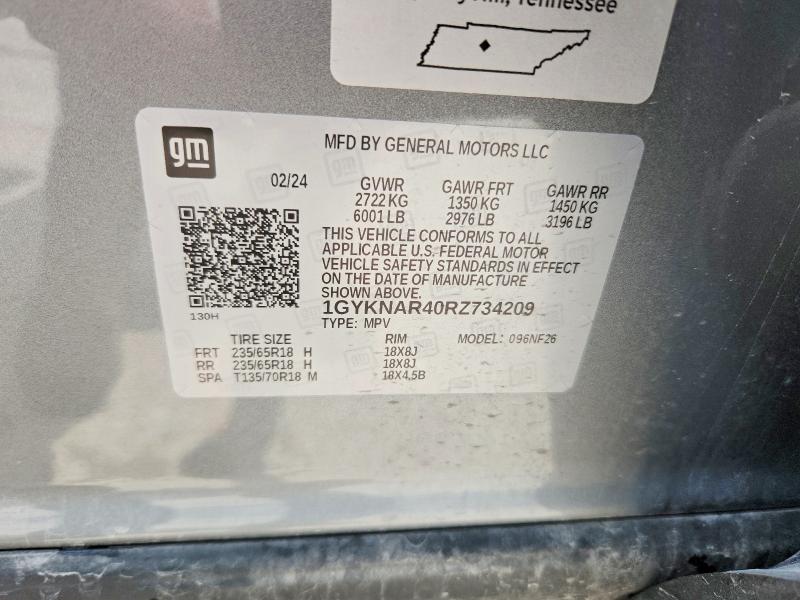 Продажа на аукционе авто 2024 Cadillac Xt5, vin: 1GYKNAR40RZ734209, номер лота: 53852126