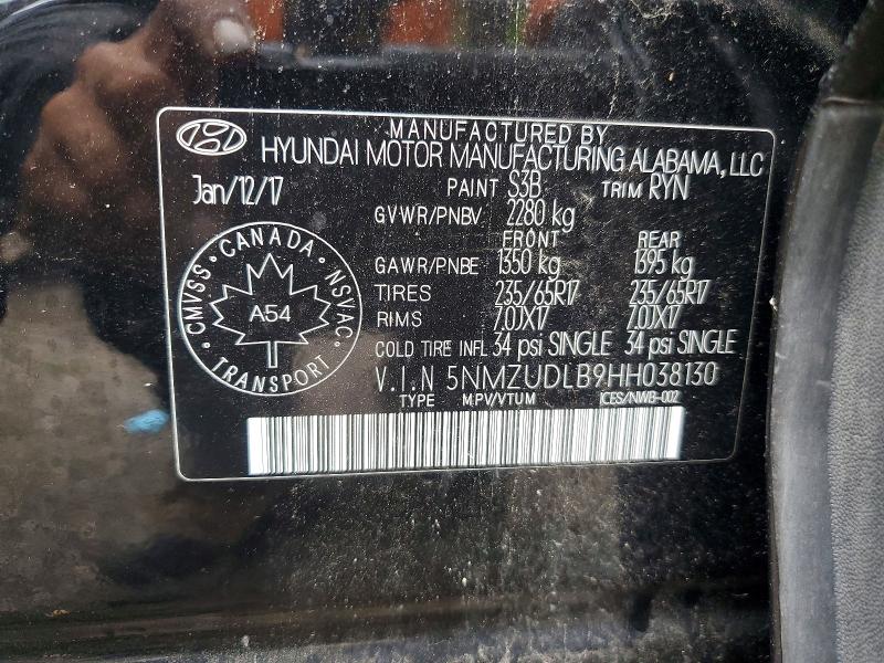 Aukcja sprzedaży 2017 Hyundai Santa Fe Sport, vin: 5NMZUDLB9HH038130, numer aukcji: 57970046