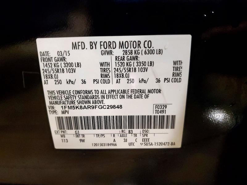 Aukcja sprzedaży 2015 Ford Explorer, vin: 1FM5K8AR9FGC29848, numer aukcji: 58728886