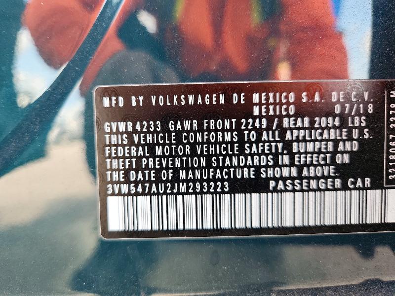 2018 Volkswagen Gti მანქანა იყიდება აუქციონზე, vin: 3VW547AU2JM293223, აუქციონის ნომერი: 58147716
